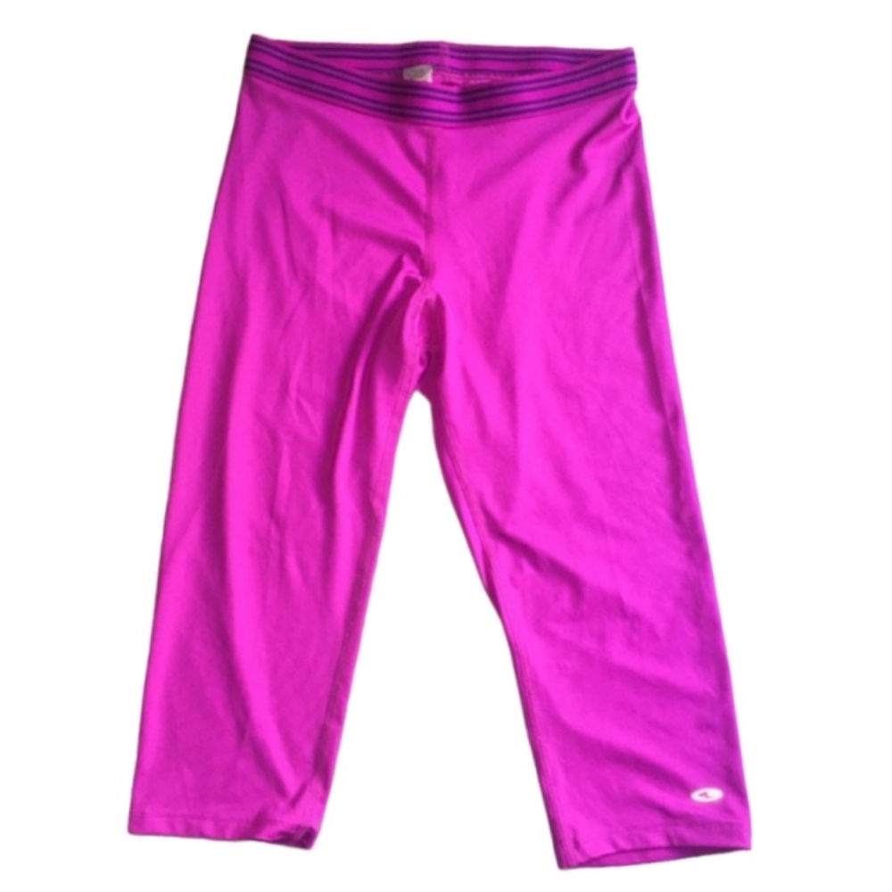 CHAMPION Fuchsia Magenta Pink Capri Crop Cropped Pants Junior Size Medium